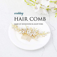 Load image into Gallery viewer, Handcess Bride Wedding Hair Combs Silver Rhinestone Bridal Hair Accessories and Headpiece for Women (Gold)