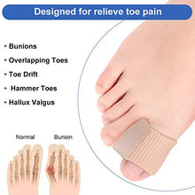 Load image into Gallery viewer, Toe Spacer for Bunion, Toe Corrector and Straighteners for Overlapping Toe, Drift Toes, Hammer Claw Toe, 4 PCS Gel Toe Separators Foot Pain Relief, Big Toe Alignment for Women & Men