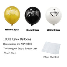 Load image into Gallery viewer, Recosis Graduation Decorations 2022 Congrats Grad - Black Graduation Banners Home Door Porch Signs, Booth Backdrop Photo Prop, Graduation Theme Balloons, Cake Topper for Graduation Party Supplies