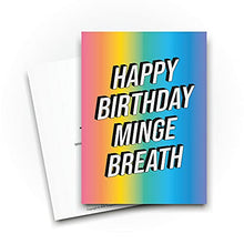 Load image into Gallery viewer, Tongue in Peach Funny Birthday Cards, Rude Card, Happy Birthday M*nge Breath, Novelty Profanity Insult Banter Lesbian Bestie for Her for Him, CBH478, White, 21 x 15 x 0.2 cm