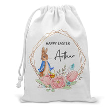 Load image into Gallery viewer, Personalised Easter Bag, Custom Easter Gift Bag, Easter Egg Sack, Easter Bunny Treat Bag, Easter Decoration, Kids Easter Egg Hunt Basket, Easter Bunny Rabbit