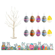 Load image into Gallery viewer, Eambrite White Easter Tree with Colourful Fillable Eggs Battery Operated Twig Tree with Lights Easter Gifts for Children (60cm/2ft)