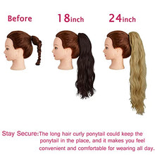Load image into Gallery viewer, ZAIQUN Wavy Ponytail Extension 24" Long Hair Piece Clip on Pony Tail Hair Extension Heat-Resisting Synthetic Hairpiece for Women, 27-613#