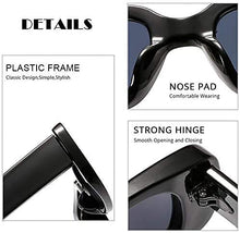 Load image into Gallery viewer, ADEWU Retro Rectangle Sunglasses for Women Men Trendy Square Sunglasses Vintage Glasses with UV400 Protection for Ladies Teen Girls Men (Z-Black)