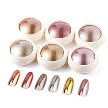 Load image into Gallery viewer, BISHENGYF 6 Box Rose Gold Chrome Nail Powder, Metallic Nail Art Pigment Powder Set, Shiny Nail Glitter Powder with Magic Mirror Effect for Nail Art Design Decoration.