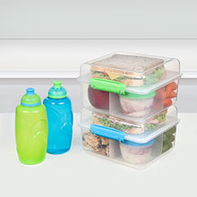 Load image into Gallery viewer, Sistema To Go Kids Lunch Boxes & Meal Containers | 2 Twist 'n' Sip Kids Water Bottles, 2 Lunch Cube Max with Dividers & 2 Leak-Proof Yoghurt Pots | BPA-Free