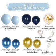 Load image into Gallery viewer, Navy Blue Balloon Arch Kit - 133pcs Navy And Gold Balloon Garland Kit With Gold Confetti Balloon, Diy Balloon Arch For Boy Men Birthday Space Party Wedding Baby Showers Decoration
