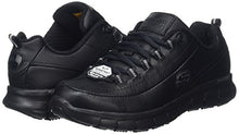 Load image into Gallery viewer, Skechers Women's Sure Track - Trickel Work Shoes, Black Black Leather Blk, 6 UK