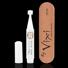 Load image into Gallery viewer, By Vixi 600 Pieces SHORT OVAL NAIL SET with FREE GLUE & PREP FILE, 10 Sizes – Opaque Express Full Cover False Fingernail Extensions for Salon Professionals & Home Use