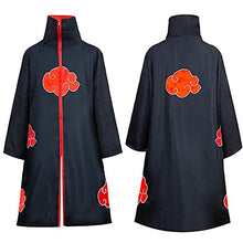 Load image into Gallery viewer, Formemory Kids Akatsuki Cloak 4pcs Itachi Anime Cosplay Costume with Ninja Headband Ring Necklace, Black Cloak Halloween Cosplay Costumes Cape for Adult (X-Small (kids 4ft4- 4ft9))