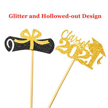 Load image into Gallery viewer, Giiffu 80PCS 2022 Graduation Cupcake Toppers Glitter Class of 2022 10 Styles Cupcake Picks for Graduation Party Toppers Cake Decorations Congrats Grad