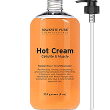 Load image into Gallery viewer, Majestic Pure Anti Cellulite Cream, 87% Organic Fat Burner Cream, 9 Oz - Tight Muscles & Joint and Muscle Pain, Natural Cellulite Treatment - Soothes, Relaxes, and Tightens Skin