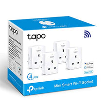 Load image into Gallery viewer, TP-Link Tapo Smart Plug Wi-Fi Outlet, Works with Amazon Alexa (Echo and Echo Dot), Google Home, Wireless Smart Socket, Device Sharing, Without Energy Monitoring, No Hub Required - Tapo P100 (4-Pack)