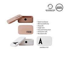 Load image into Gallery viewer, Design Letters Personal Lunch Box White (B) | Personalised Food Storage Container for Men, Women, Girls and Boys | White Lunch/ Food Box for Travel | Use as Sandwich Box | Dishwasher & Microwave Safe
