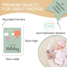 Load image into Gallery viewer, Tiny Trees Baby Milestone Cards and Stickers in Keepsake Gift Box - 49 Baby Moment Cards Plus 18 Easy Peel Stickers - Baby Shower Gifts for Mum New Parent Pregnancy Newborn Baby Gift Boy Girl