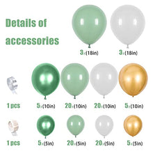 Load image into Gallery viewer, GRESAHOM Green Balloon Garland Arch Kit, Green White Gold & Green Chrome Balloon Arch, Party Decorations Supplies for Wedding Bridal Shower Birthday Party Baby Shower Decoration