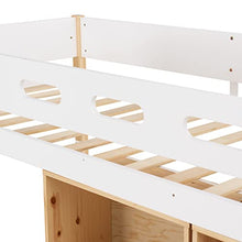 Load image into Gallery viewer, LTGB Loft Bed, 2021 New Children Single Bed Mid Sleeper Kids Storage Bed with Movable Cabinet 3FT Bed, Idea for Any Room, Suitable for Teens and Kids, 90x190cm, White【UK Fast Delivery】