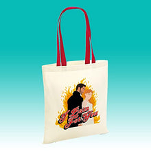 Load image into Gallery viewer, I Burn For You Tote Bag Cotton Shopper Period Drama TV Show Novel Book London Daphne Simon Love Couple Wedding Married Diamond Season Quote Gift Present (Red Handle)