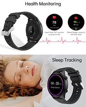Load image into Gallery viewer, Deeprio Smart Watch 1.2" AMOLED Always-on Display 3ATM Waterproof 14 Sports for Men Women Android Phones iOS Compatible iPhone Samsung Heart Rate Blood Oxygen Monitor Smartwatch Fitness Tracker Black