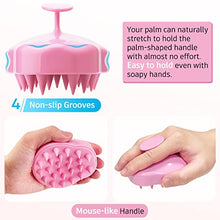 Load image into Gallery viewer, FREATECH Scalp Massager Shampoo Brush with Soft & Flexible Silicone Bristles for Hair Care and Head Relaxation, Ergonomic Scalp Scrubber/Exfoliator for Dandruff Removal and Hair Growth, Pink