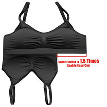 Load image into Gallery viewer, HOFISH Maternity Nursing Bras Seamless 3 Pack Sleep Bralette for Breastfeeding with Free Bra Extenders & Clips(Black,S)