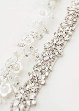 Load image into Gallery viewer, SWEETV Rhinestone Bridal Belt Wedding Dress Belt Crystal Applique for Bridesmaid Gown,Silver