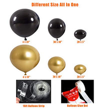 Load image into Gallery viewer, Oopat DIY Black and Gold Balloon Garland Arch Kit for 50th 60th Birthday Thanksgiving New Year Retirements Graduation Anniversary Party Backdrop Decoration