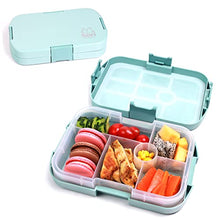 Load image into Gallery viewer, SGAONSN Kids Lunch Box, Bento Box for Kid with 6 Compartments, BPA Free Plastic Picnic Snack Salad Boxes Baby Bento Boxes(Blue)