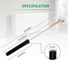Load image into Gallery viewer, AIEVE Radiator Cleaner Brush , 80CM Radiator Brush , Flexible Long Radiator Duster with Wood Handle , Multipurpose Cleaning Brush for Radiator & Dryer Lint & Washing Machine