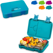 Load image into Gallery viewer, Schmatzfatz Junior Kids Lunch Box with Compartments - BPA-Free, Lunch Box for Kids - Multi Compartment Lunch Box for Children - Leakproof Bento Box for Kids (Petrol)