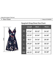 Load image into Gallery viewer, STYLEWORD Women's V Neck Floral Spaghetti Strap Summer Dress Casual Swing Midi Sundress with Pocket(A1-floral01,XL)
