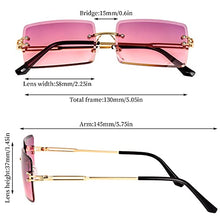 Load image into Gallery viewer, FANTESI 3 Pcs Square Rimless Sunglasses Fashion Frameless Glasses Eyewear Rectangle Transparent Glasses for Women Men (Random Color)
