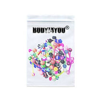Load image into Gallery viewer, BodyJ4You 100PC Tongue Barbells Nipple Rings 14G Mix Acrylic Ball Flexible Bar Body Piercing Jewelry