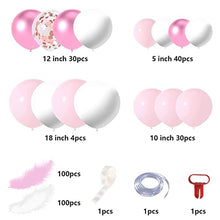 Load image into Gallery viewer, LAISWEE 107Pcs Balloons Arch Kit Party Balloons, Pink, with 200 Pcs Feathers, Ideal for Birthday Party Wedding Decorations