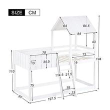 Load image into Gallery viewer, Bunk Bed Single Bed Frames Wooden Kids Beds White 3ft Loft Bed with Ladder Mid Sleeper Cabin Bed Frame (White)