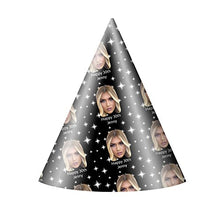 Load image into Gallery viewer, hen party hats personalised, Your Face On A Hat, CUTOUT Ready, Party Accessory, Hen Parties, Stag do, Birthdays (6 Party Hats)