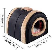 Load image into Gallery viewer, Dololoo Pet Beds for Cat, Cat Bed Igloo, Cat Cave Nest Sleeping Bed for Kitten Cat, Self-Warming 2 in 1 Foldable Cave House(S:35X30X28cm, Black)