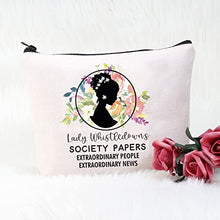 Load image into Gallery viewer, POFULL Lady Whistledown Merchandise Toiletry Bags Lady Whistledown's Society Papers Makeup Bag For Women, Lady Whistledown's Society Papers bag,
