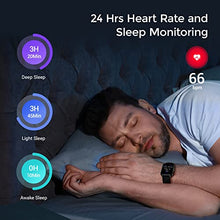 Load image into Gallery viewer, Kfit Smart Watch Compatible with iPhone and Android Phones, Fitness Watch with Heart Rate & Sleep Monitor, IP68 Waterproof Fitness tracker for Women Men, Black