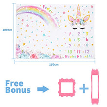 Load image into Gallery viewer, WERNNSAI Unicorn Baby Milestone Blanket - 150 x 100cm Soft Fleece Photography Background Blanket Weekly Monthly Girls Infant Quilt Newborn Blanket