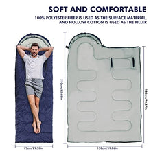 Load image into Gallery viewer, Camping Sleeping Bag - 3 Season Warm & Cool Weather - Lightweight Waterproof Sleeping Bag with Zippered Holes for Adults & Kids - Camping,Traveling, Music Festival and Outdoors (blue)