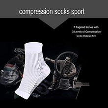 Load image into Gallery viewer, Dr Sock Soothers for Swollen feet 4 Pairs of Plantar Fasciitis Foot Care Compression Socks with Ankle &Arch Support for Ladies Women & Men Running… (White, S/M)