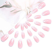 Load image into Gallery viewer, 24PCS Press on False Nails Flame Coffin Square Acrylic Fake Nails Fire Glue On Fingersnails for Women Girls DIY Manicure Salon