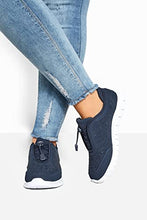 Load image into Gallery viewer, Yours - Navy Embellished Trainers in Extra Wide Eee Fit - Women's