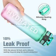 Load image into Gallery viewer, Sahara Sailor Water Bottle,32oz/1000ml Sports Water Bottle with Motivational Time Marker,Non Toxic Plastic,Leak Proof Drinks Bottle BPA Free,for Sports,Cycling,Camping (Pink)