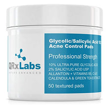 Load image into Gallery viewer, Glycolic/Salicylic Acid 10/2 Acne Control Pads With 10% Ultra Pure Glycolic Acid + 2% Salicylic Acid, Allantoin, Vitamins B5, C & E, Calendula & Green Tea - Most Effective Acne Treatment - Clear Skin