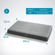 Load image into Gallery viewer, Bedsure Dog Crate Bed Large - Memory Foam Washable Dog Mattress, Orthopedic Flat Dog Bed with Removable Cover, Grey, 89x56x8cm