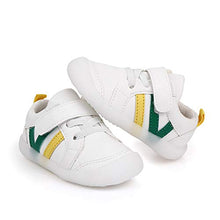Load image into Gallery viewer, MASOCIO Baby Boys Gilrs First Walking Shoes Toddler Trainers Sneakers Infant 6-12 Months Size 3 UK Child White Green