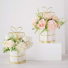 Load image into Gallery viewer, KIRIFLY Artificial Flowers Fake Peony Silk Hydrangea Flower with Vase Flower Décor Arrangements for Wedding Decoration Table Centerpieces(White with Vase Set)