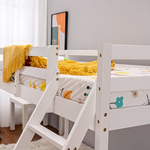 Load image into Gallery viewer, Panana Mid Sleeper Bunk Bed 3FT Single Bed Frame Wood Cabin Bed for Kids,, White
